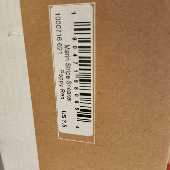 Soludos "Marin" Stripe Sneakers in Poppy Red. NIB. Size 7.5 - Picture 3 of 10